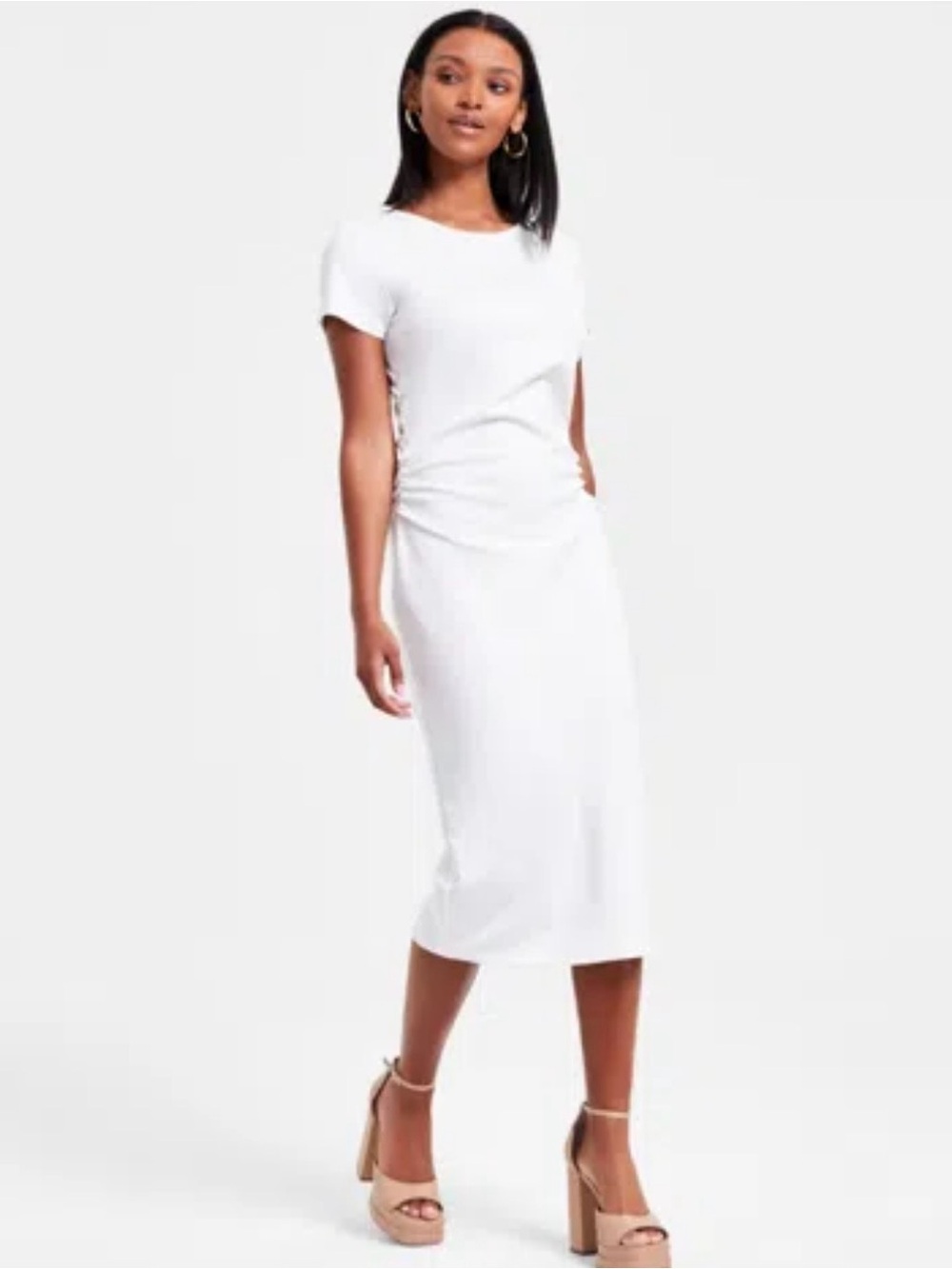 NWT Bar III White Midi Dress
